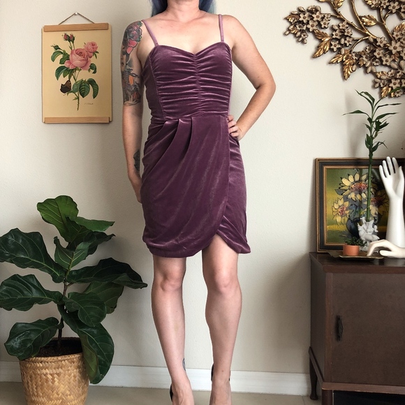 H&M Velvet Wrap Cocktail Dress - Picture 2 of 8
